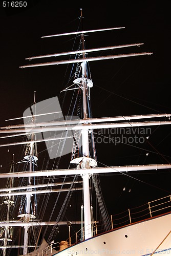 Image of Sailing Ship by Night