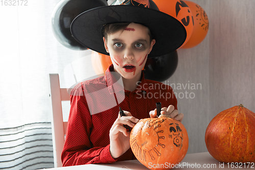 Image of Halloween carnival with new reality with pandemic concept.