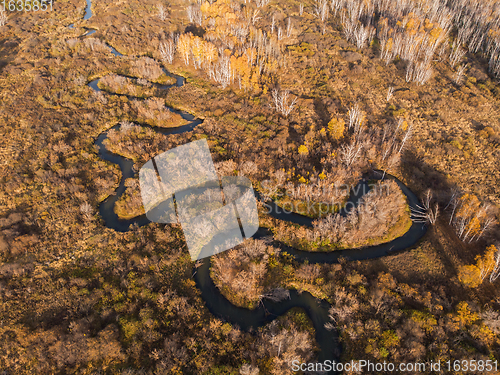 Image of autumn landscape with river.