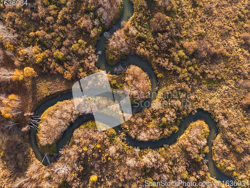 Image of autumn landscape with river.