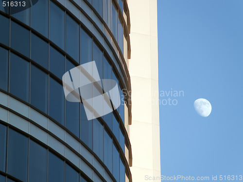 Image of Skyscraper and moon