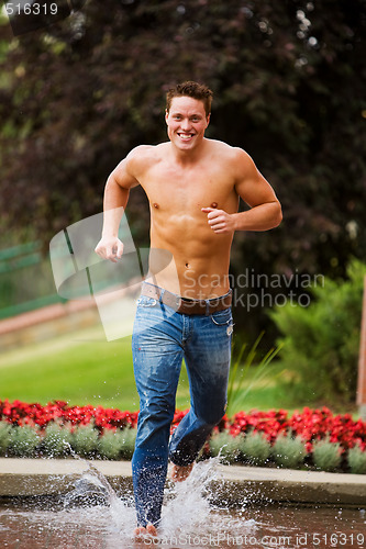 Image of Male model splash