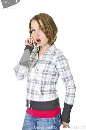 Image of Teenage girl talking on phone