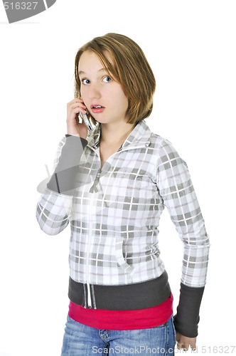 Image of Teenage girl talking on phone