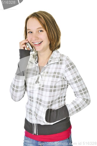 Image of Teenage girl talking on phone