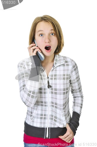 Image of Teenage girl talking on phone