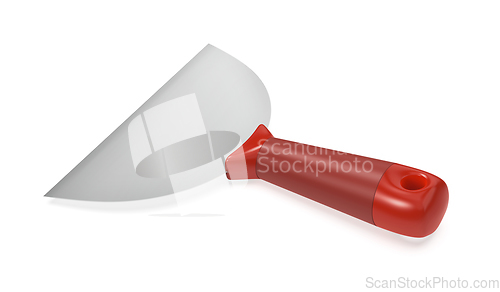 Image of Putty knife with red plastic handle