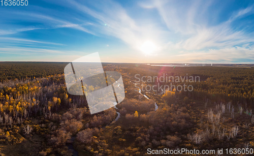 Image of autumn landscape with river.