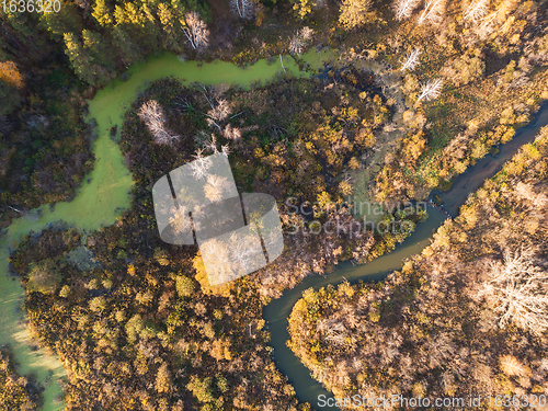 Image of autumn landscape with river.