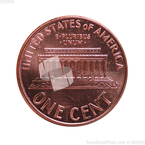 Image of Dollar (USD) coin, currency of United States (USA) isolated over