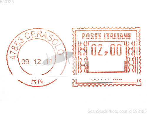 Image of Vintage looking Postage meter stamp