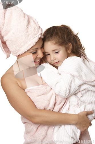 Image of Doting mother and daughter bathtime