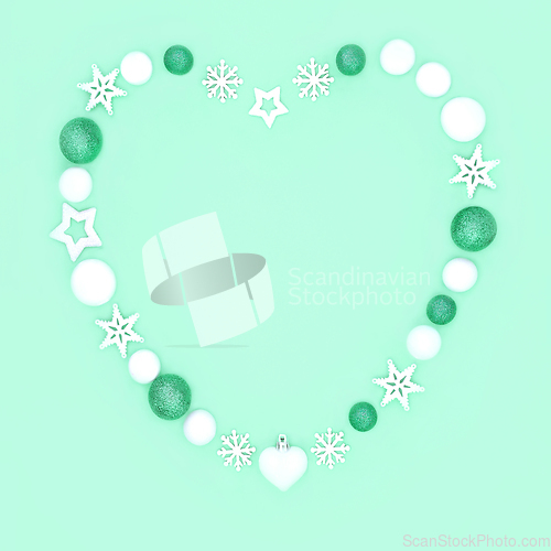 Image of Abstract Christmas Heart Shape Wreath