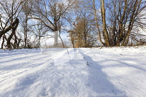 Image of snow-covered winter road