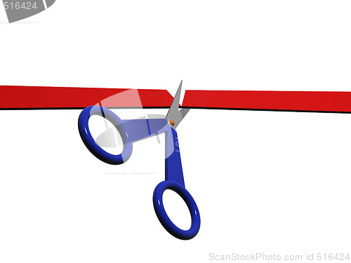 Image of Scissors and red ribbon