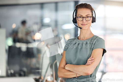 Image of Crm, portrait and contact us for our telemarketing call center customer services consultants to help with advice. Communication, sales and woman networking for a telecom company or advertising agency