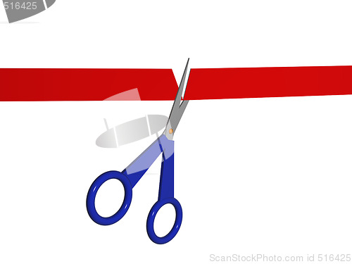 Image of Scissors and red ribbon