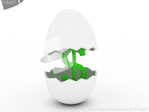 Image of Dollar sign in egg