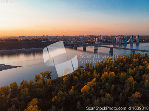 Image of Aerial shot of view to Barnaul city.