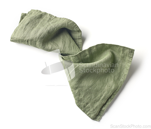 Image of crumpled green cotton napkin