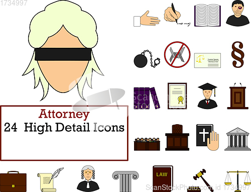 Image of Attorney Icon Set