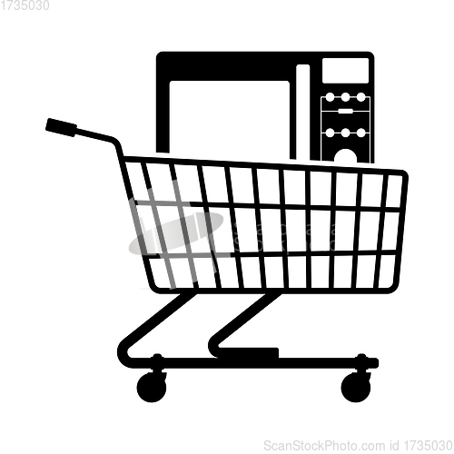 Image of Shopping Cart With Microwave Oven Icon