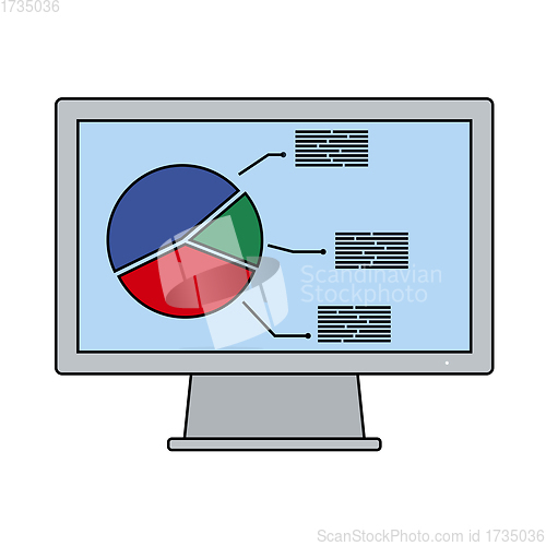 Image of Monitor With Analytics Diagram Icon