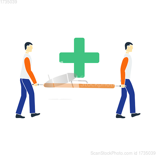 Image of Soccer Medical Staff Carrying Stretcher Icon