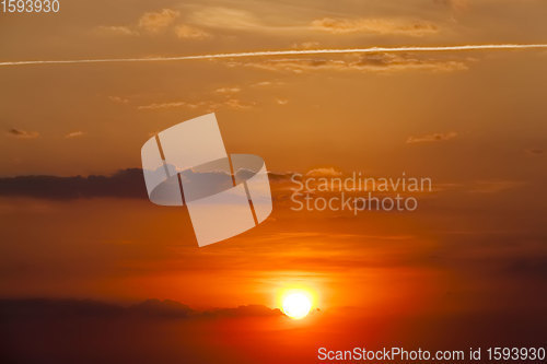 Image of the sky with clouds during sunset