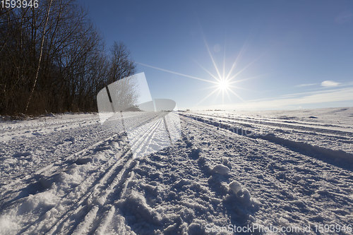 Image of snow-covered winter road