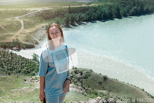 Image of Woman in Altai mountains