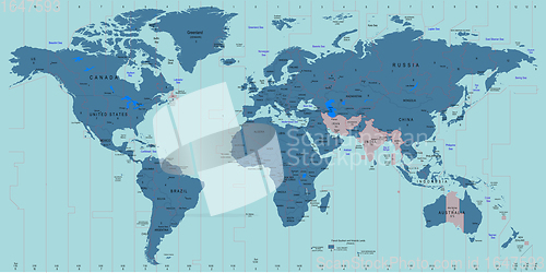 Image of Vector Timezone world map