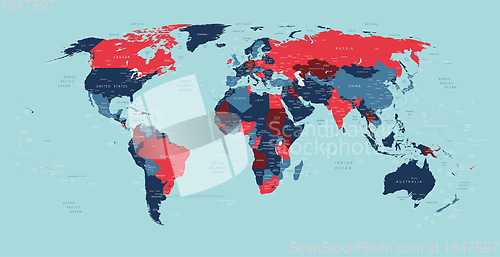 Image of World political vector detailed map