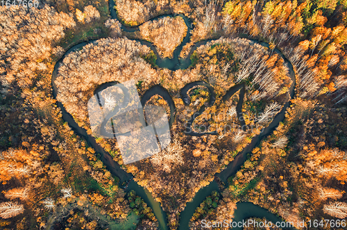 Image of Heart shaped river with 2021 text