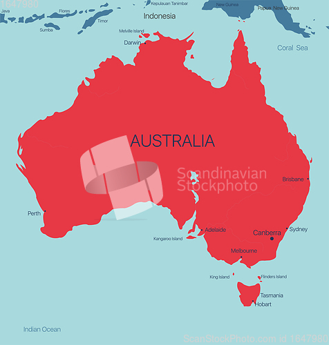 Image of Australia continent vector map