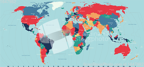 Image of Vector Timezone world map