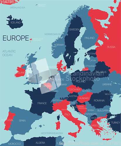 Image of Europe ontinent vector map
