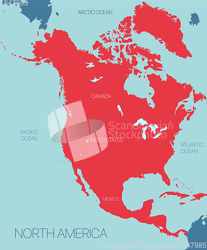Image of North America continent vector map