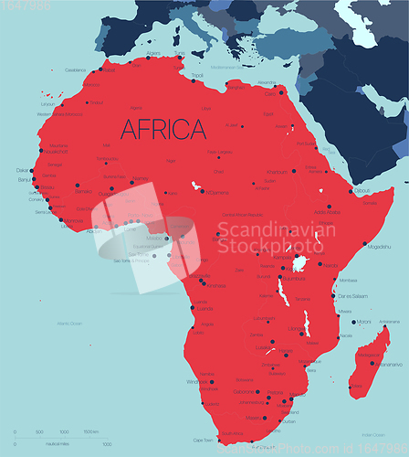 Image of Africa continent vector map
