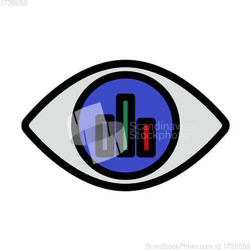 Image of Eye With Market Chart Inside Pupil Icon