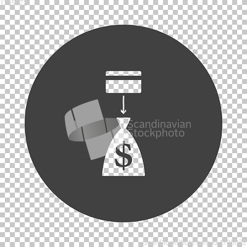 Image of Credit Card With Arrow To Money Bag Icon