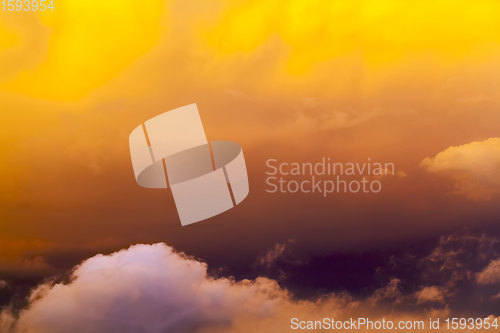 Image of beautiful yellow bright the clouds