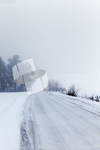 Image of road in winter time