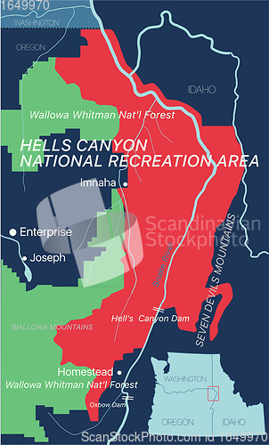 Image of Hells Canyon editable map