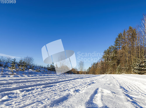 Image of road in winter time