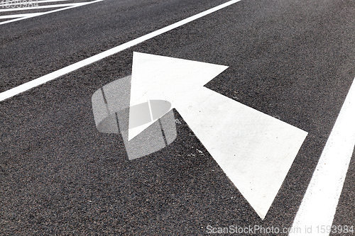 Image of white road markings drawn