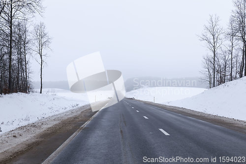 Image of road in winter time