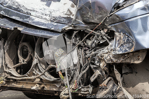 Image of car with damage after an accident