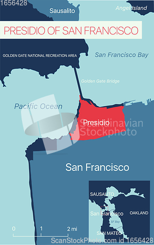 Image of Presidio of San Francisco editable map