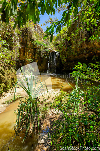 Image of Rain forest waterfall, Madagascar wilderness landscape